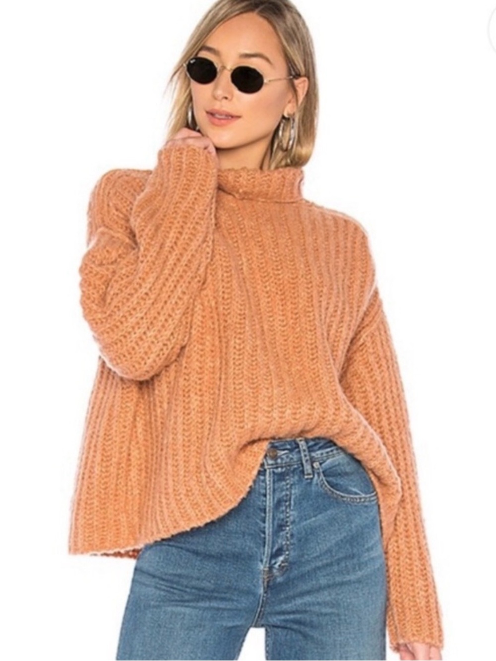 Free People Fluffy Fox Sweater XS - Papaya